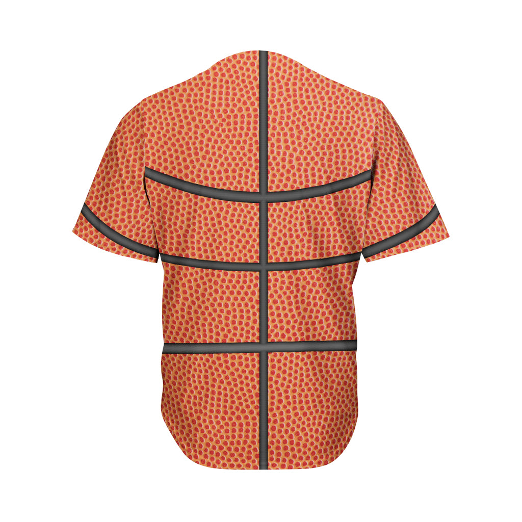 Basketball Ball Texture Print Men's Baseball Jersey