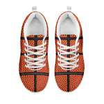 Basketball Ball Texture Print White Sneakers