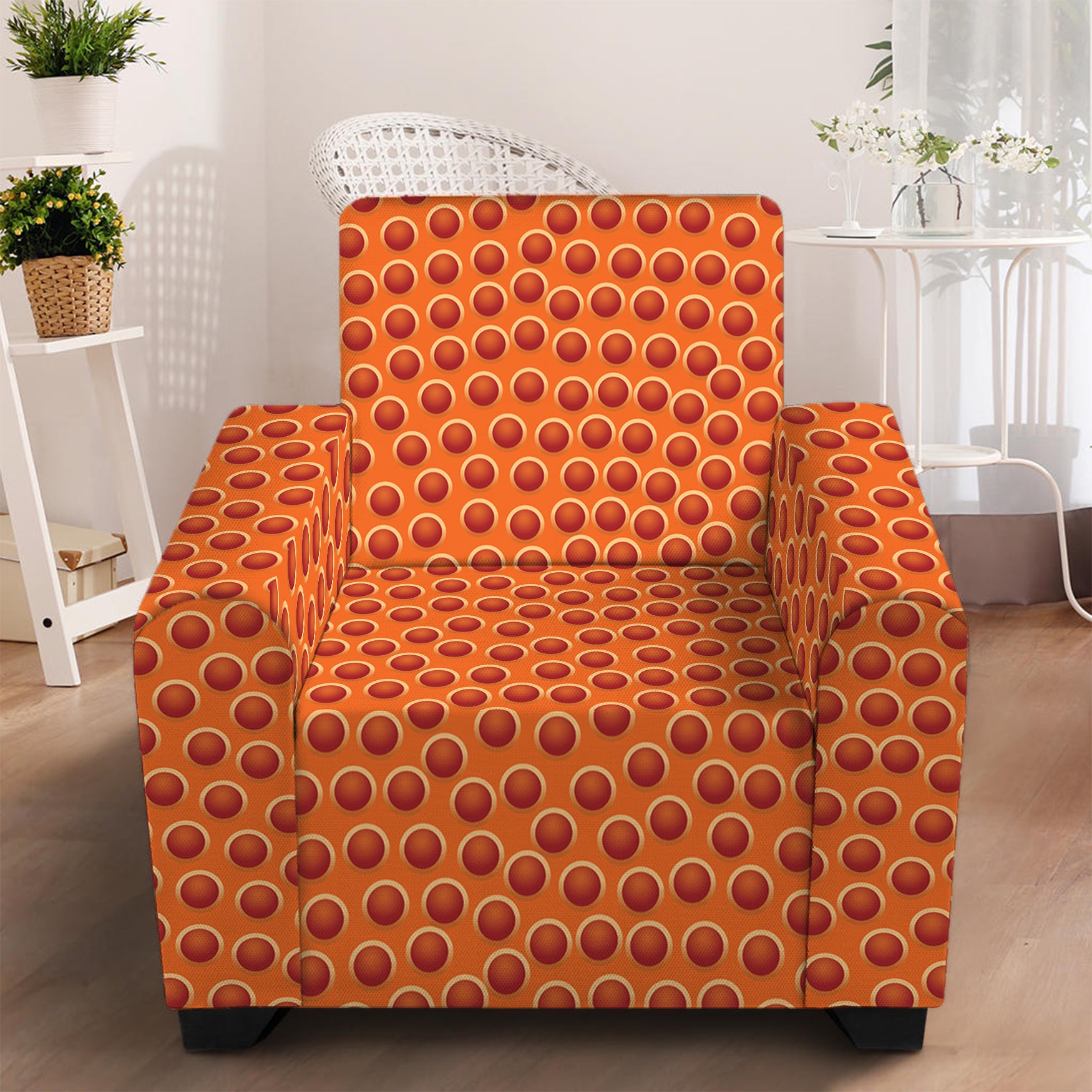 Basketball Bumps Print Armchair Slipcover