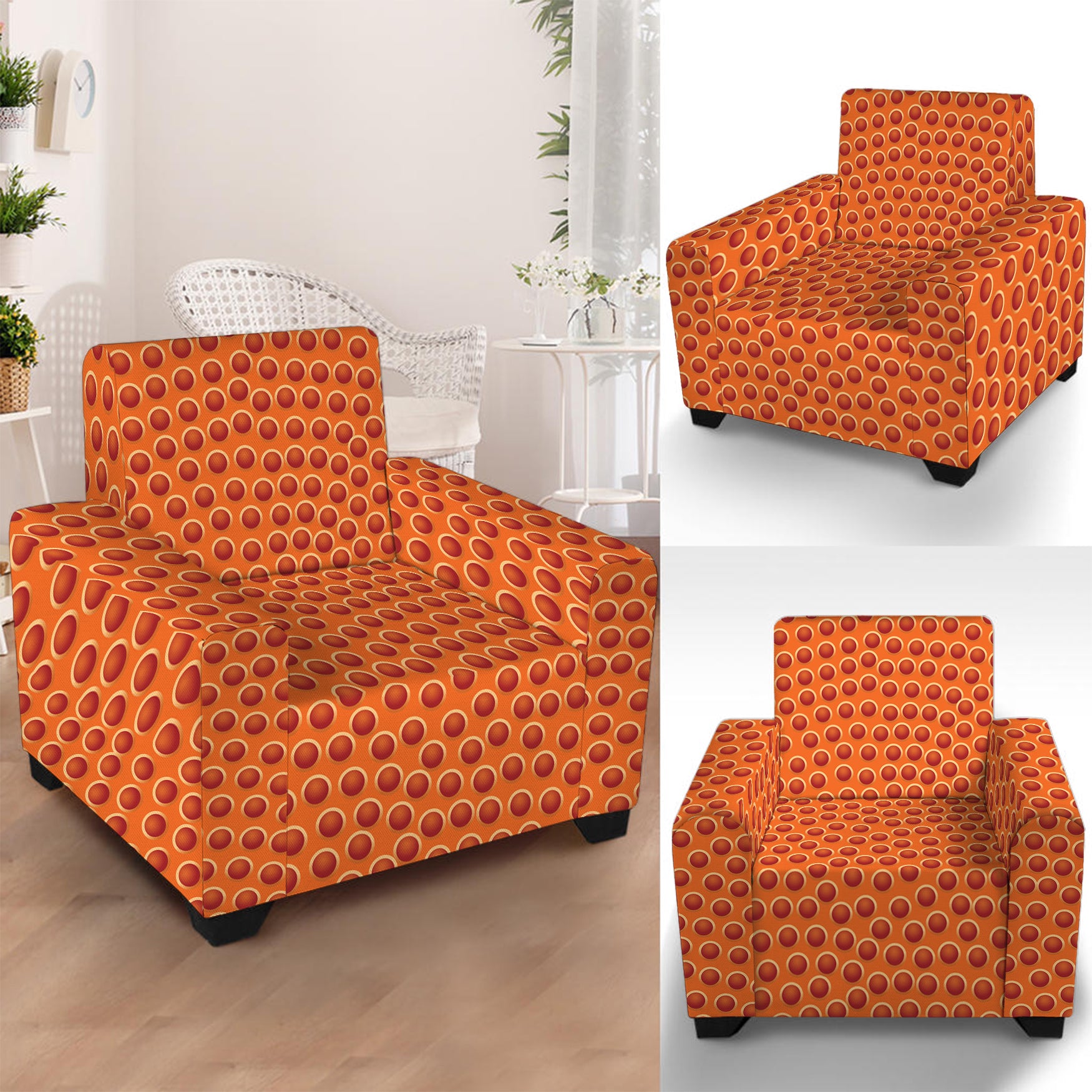 Basketball Bumps Print Armchair Slipcover