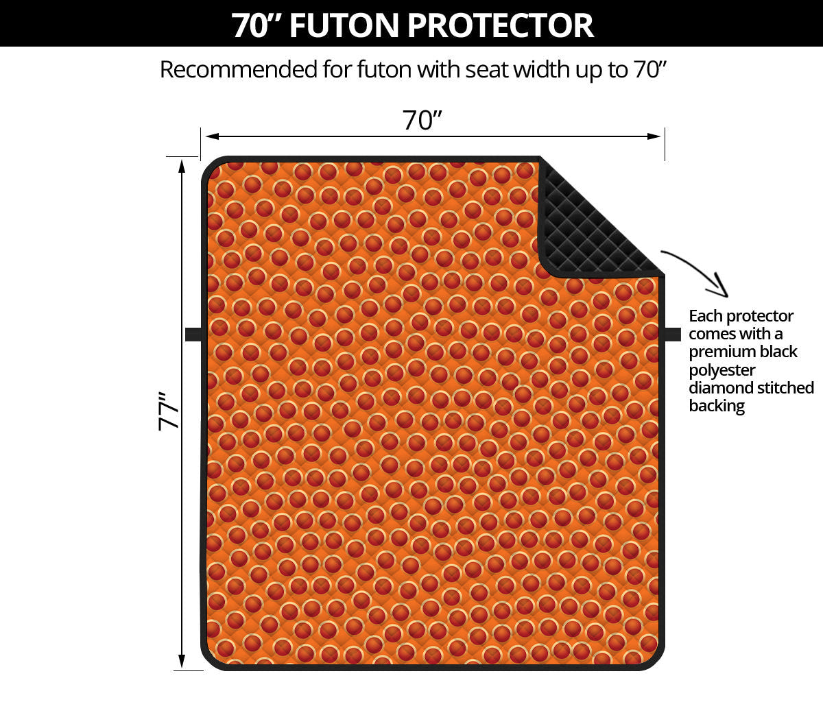 Basketball Bumps Print Futon Protector