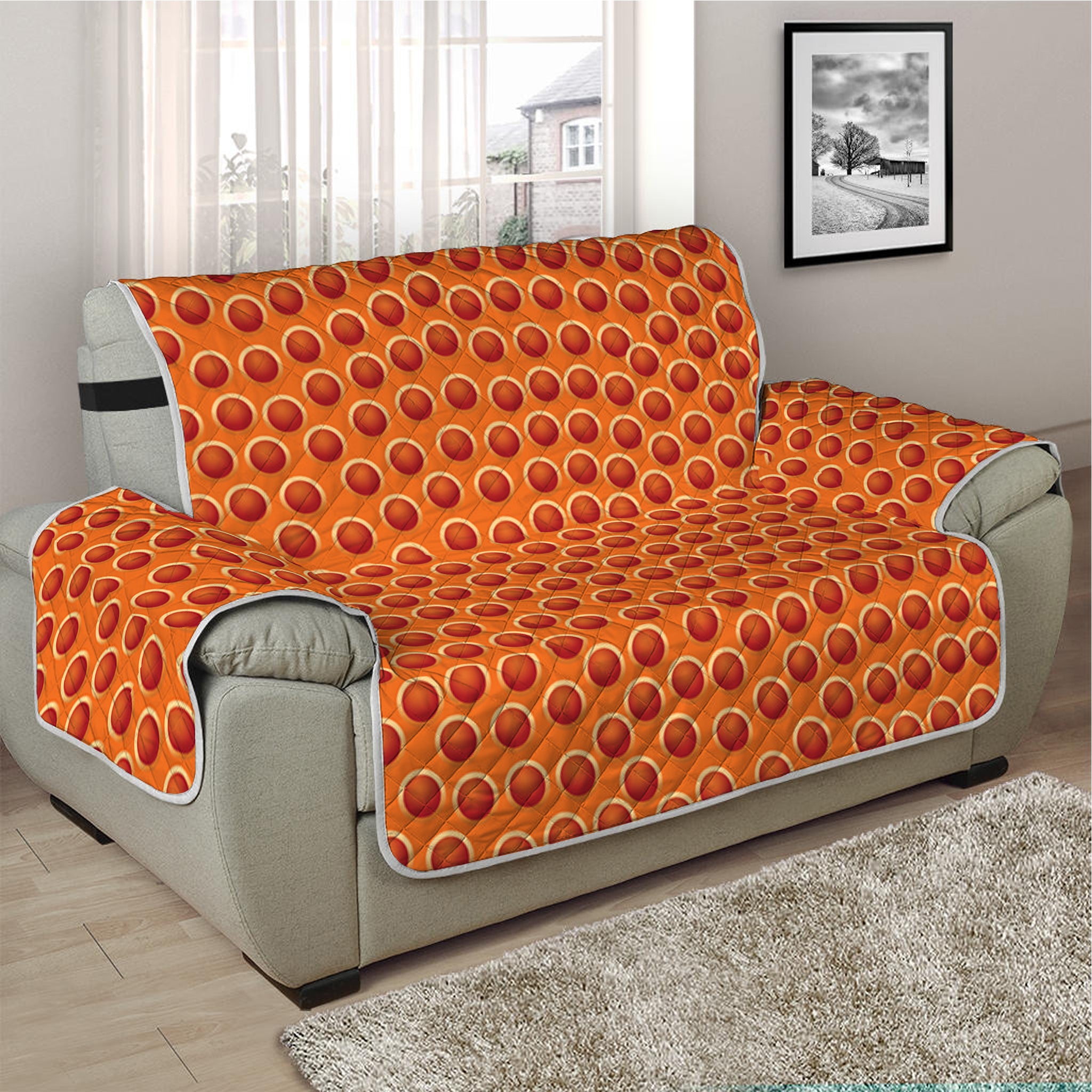 Basketball Bumps Print Half Sofa Protector