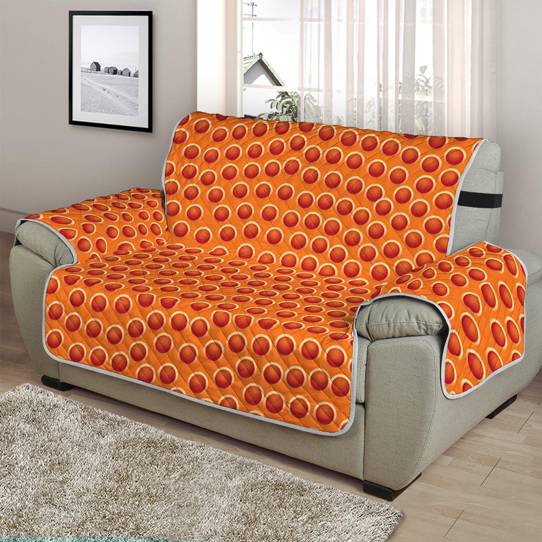 Basketball Bumps Print Half Sofa Protector