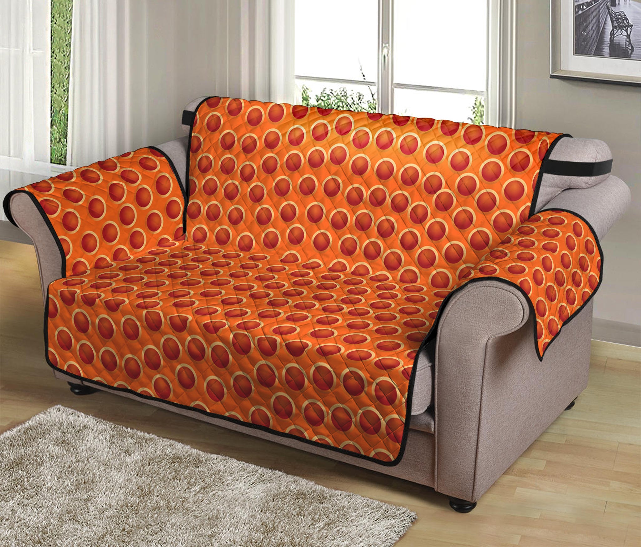 Basketball Bumps Print Loveseat Protector