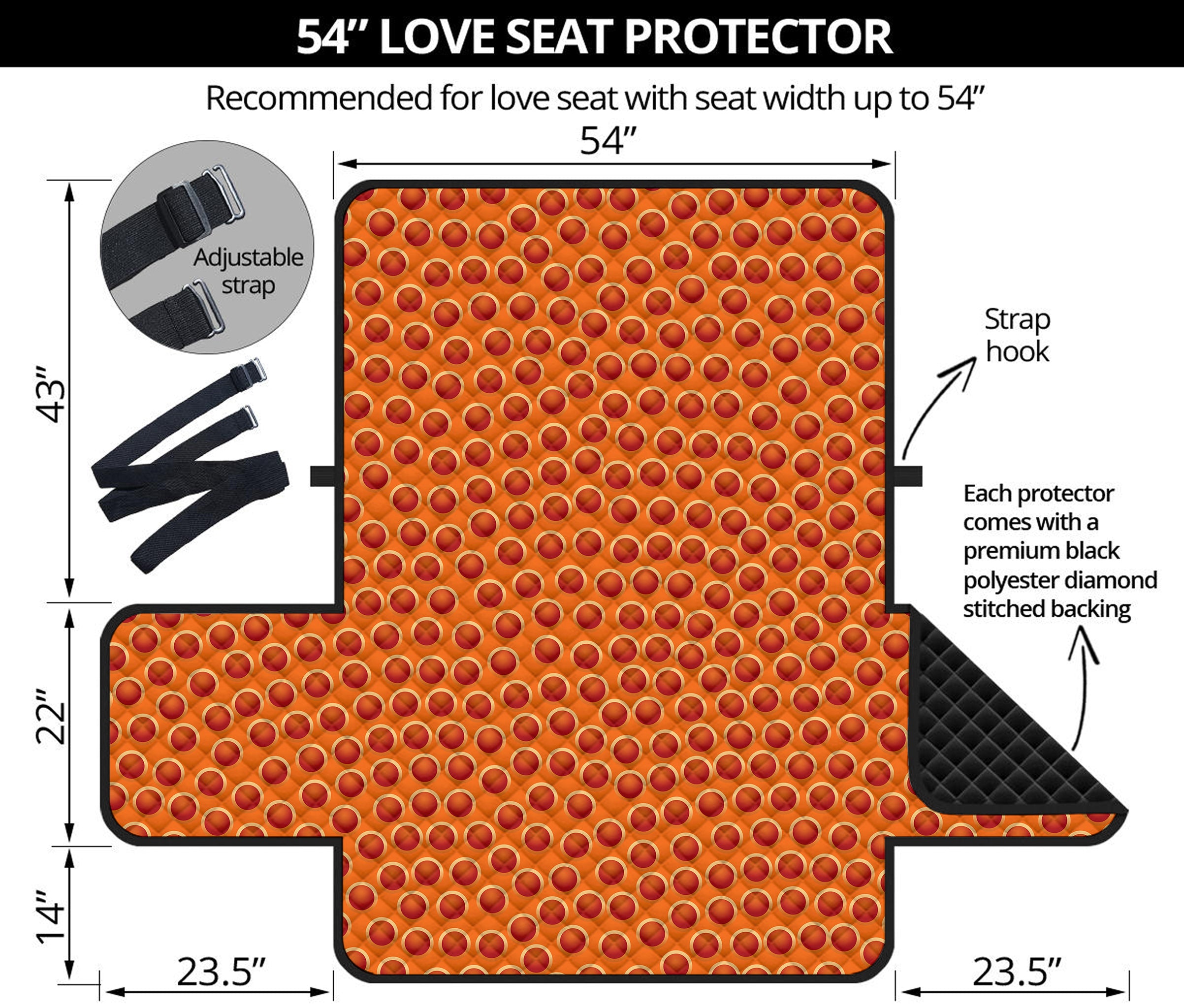 Basketball Bumps Print Loveseat Protector