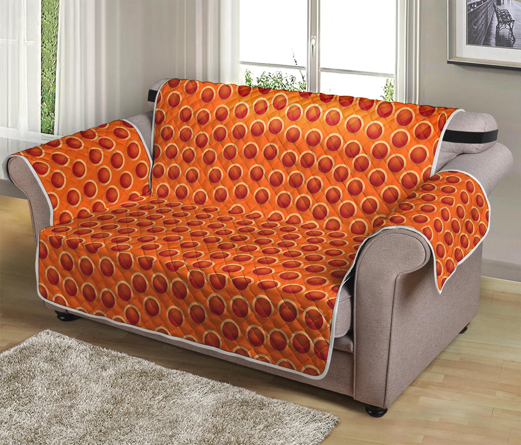 Basketball Bumps Print Loveseat Protector