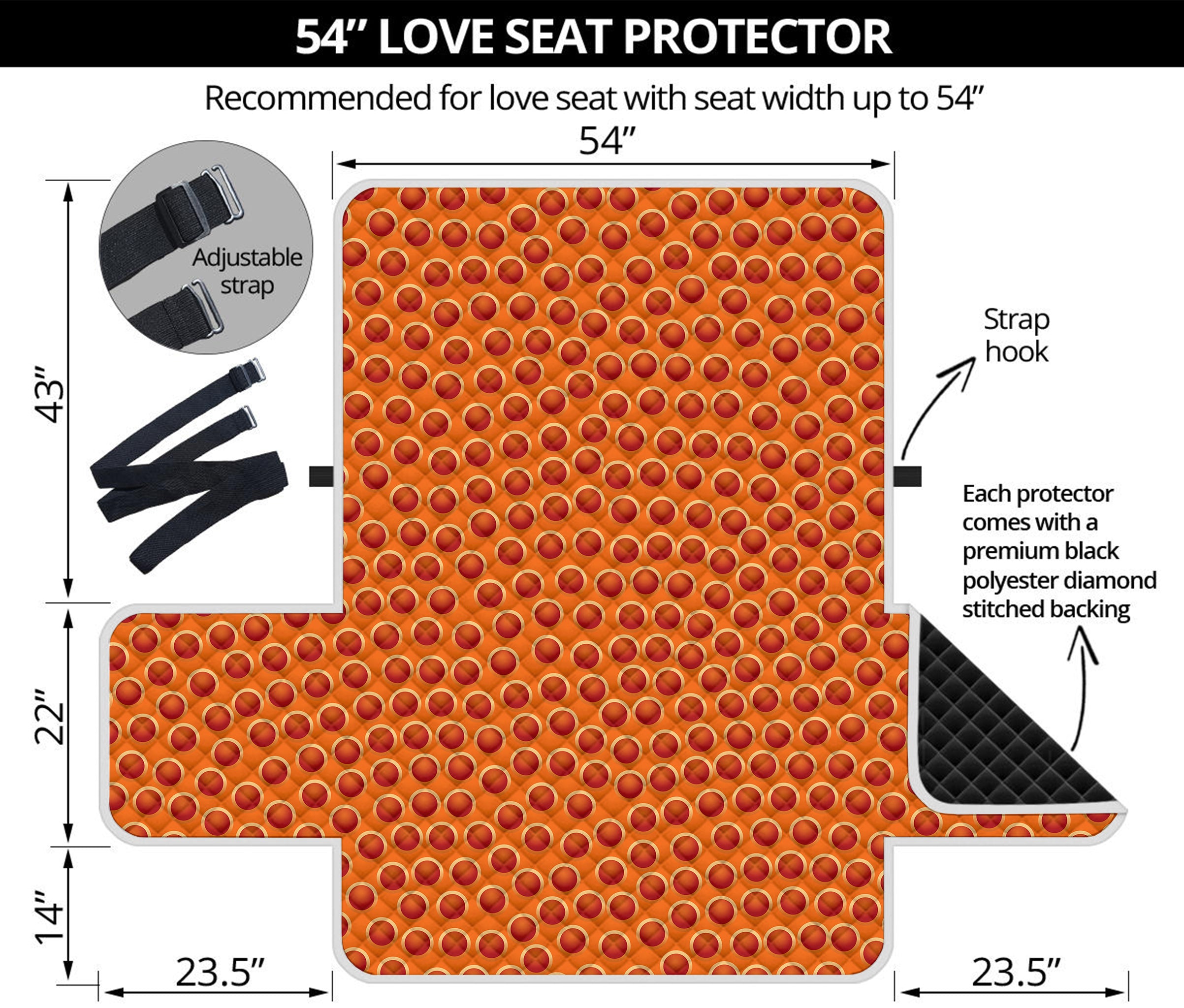 Basketball Bumps Print Loveseat Protector