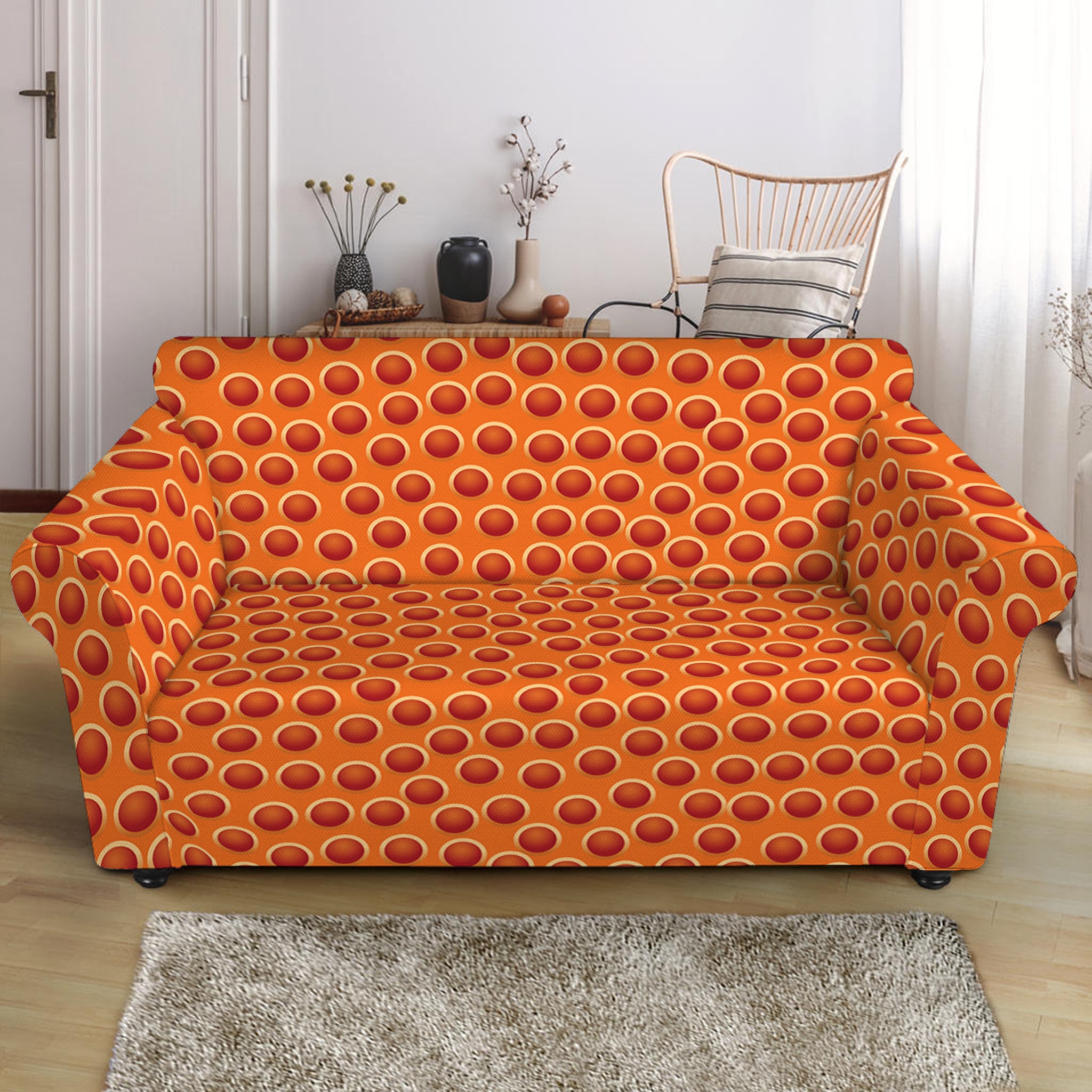 Basketball Bumps Print Loveseat Slipcover