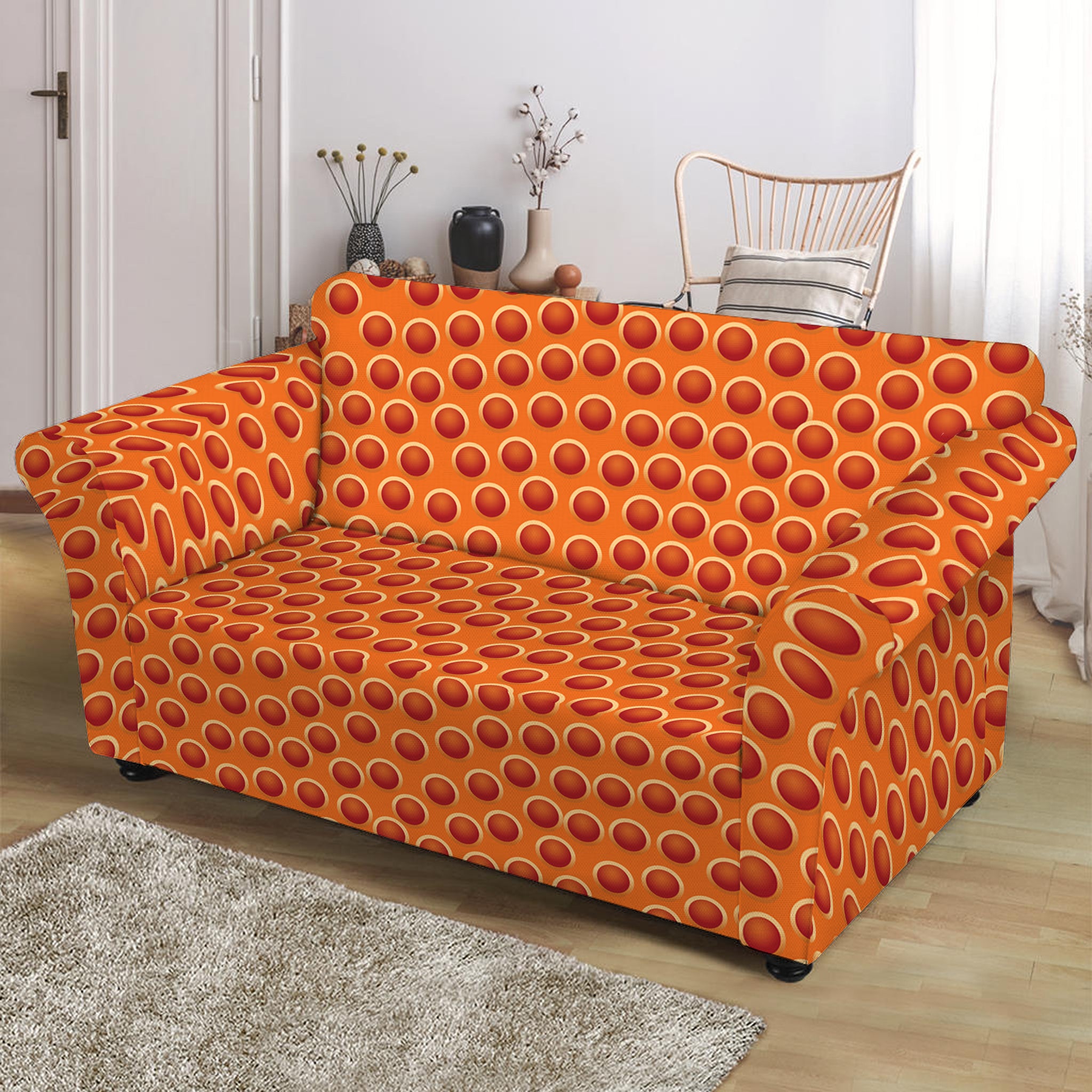 Basketball Bumps Print Loveseat Slipcover