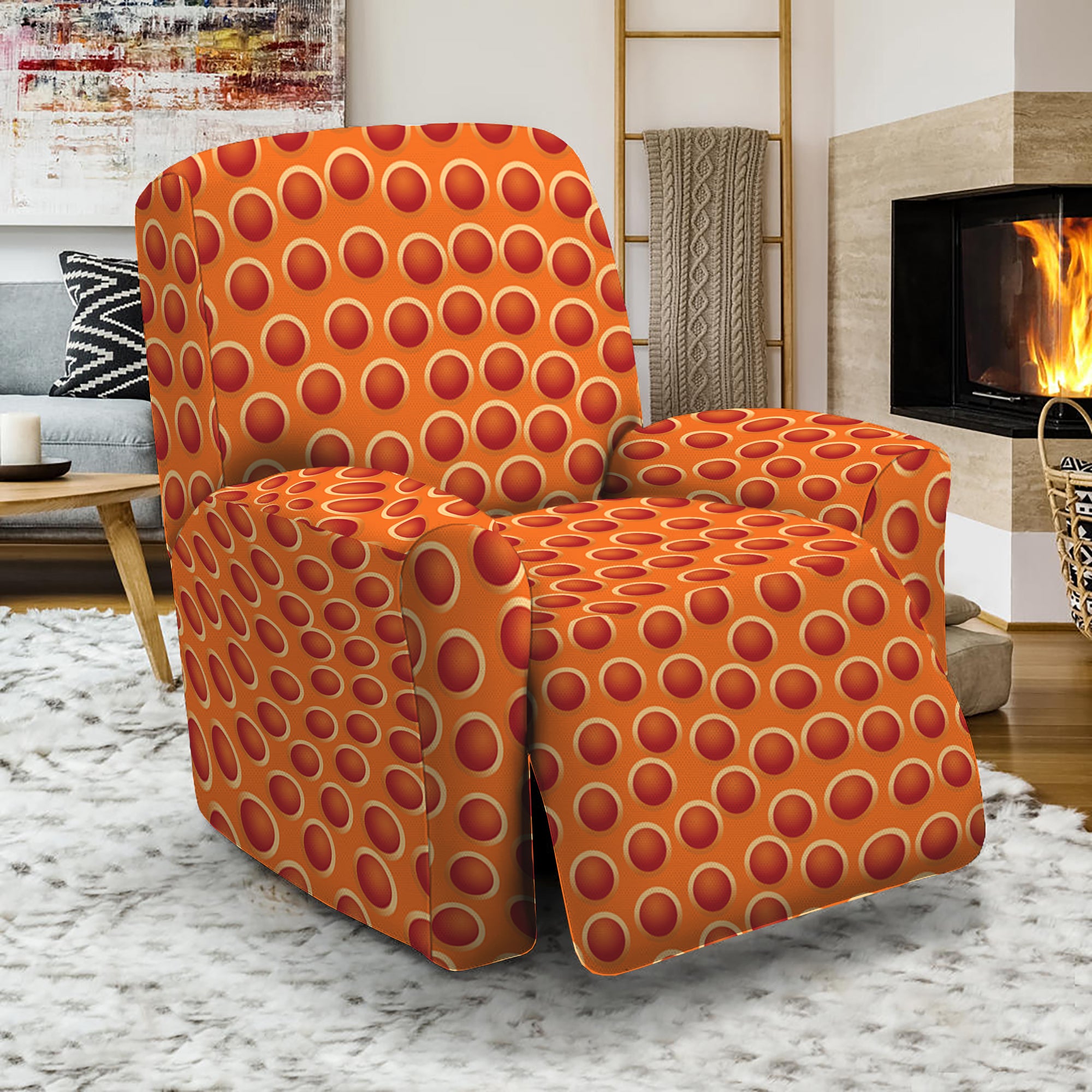 Basketball Bumps Print Recliner Slipcover