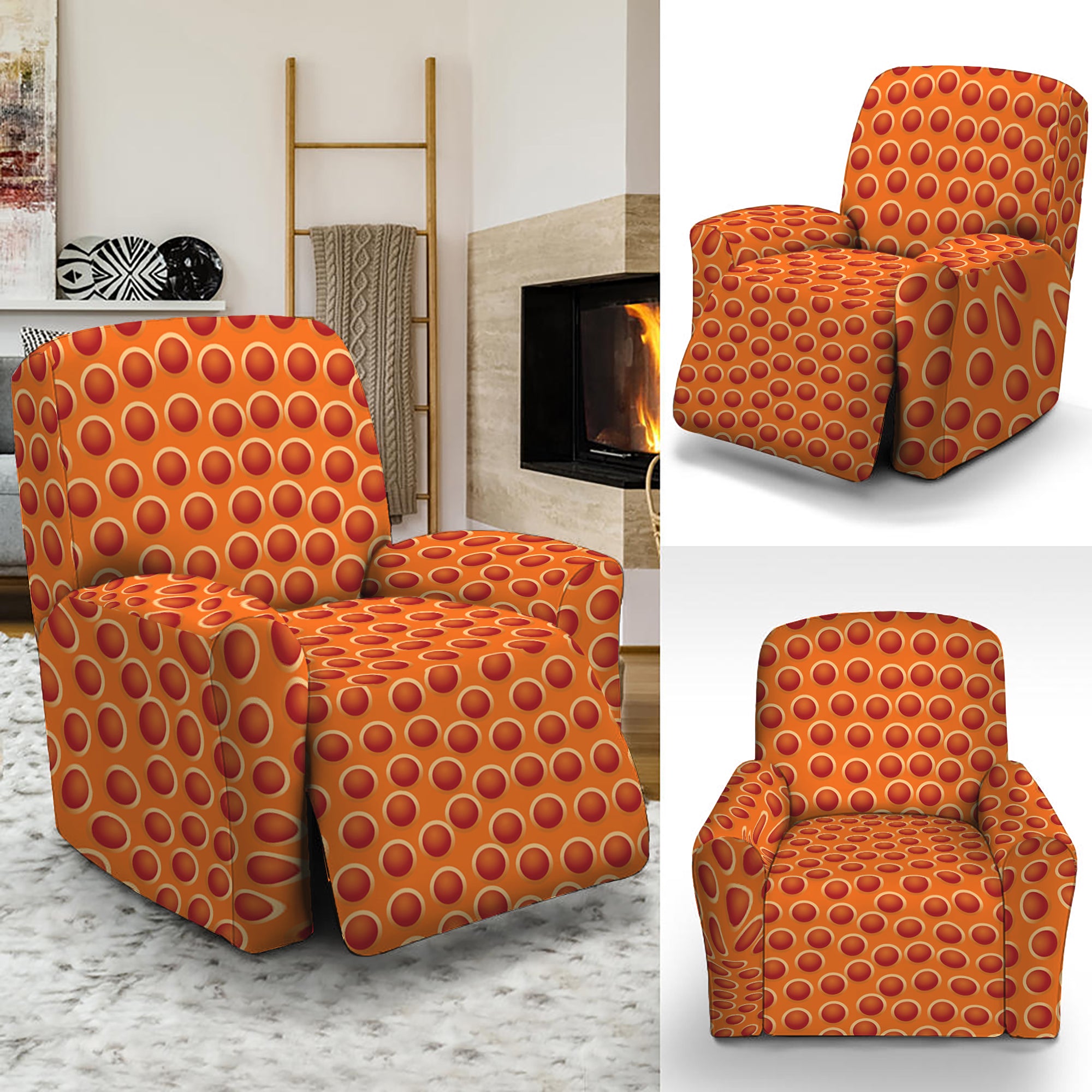 Basketball Bumps Print Recliner Slipcover