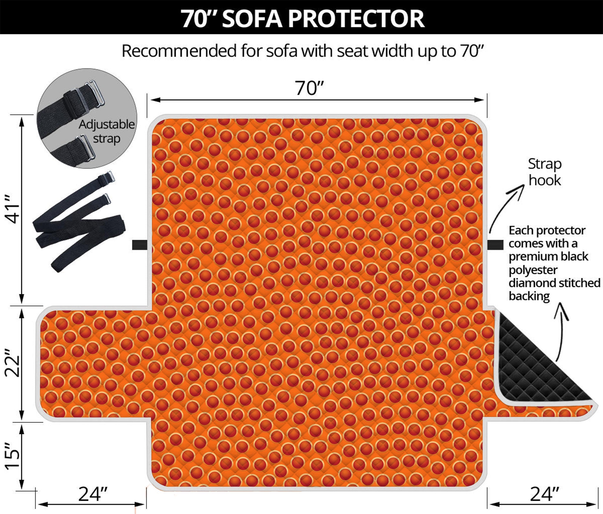 Basketball Bumps Print Sofa Protector
