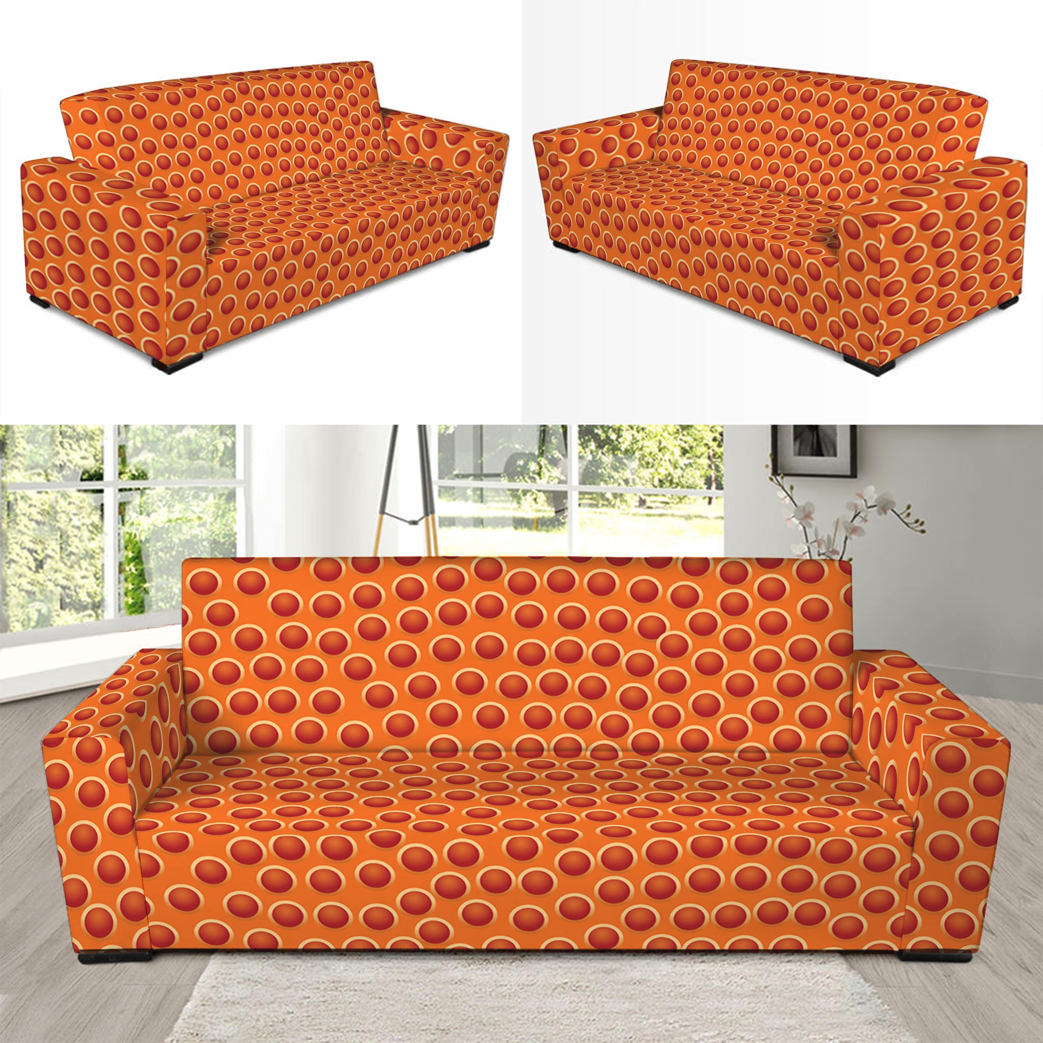 Basketball Bumps Print Sofa Slipcover