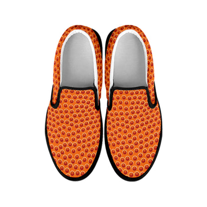 Basketball Bumps Texture Print Black Slip On Shoes