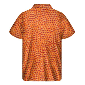 Basketball Bumps Texture Print Men's Short Sleeve Shirt