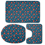 Basketball Theme Pattern Print 3 Piece Bath Mat Set