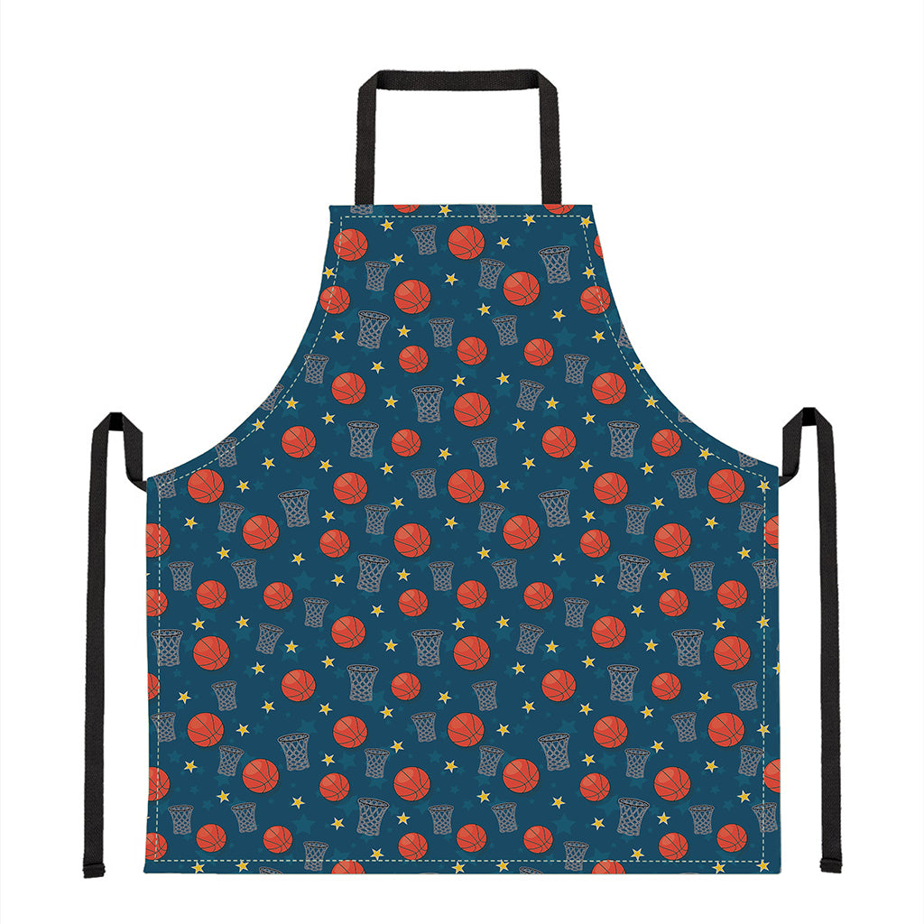 Basketball Theme Pattern Print Apron