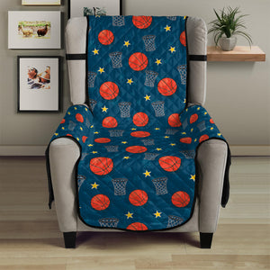 Basketball Theme Pattern Print Armchair Protector