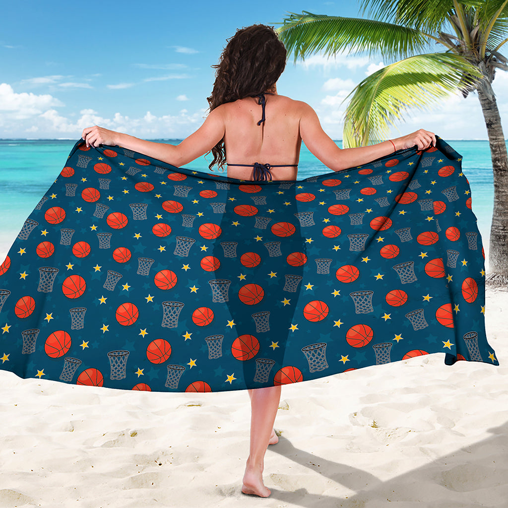 Basketball Theme Pattern Print Beach Sarong Wrap