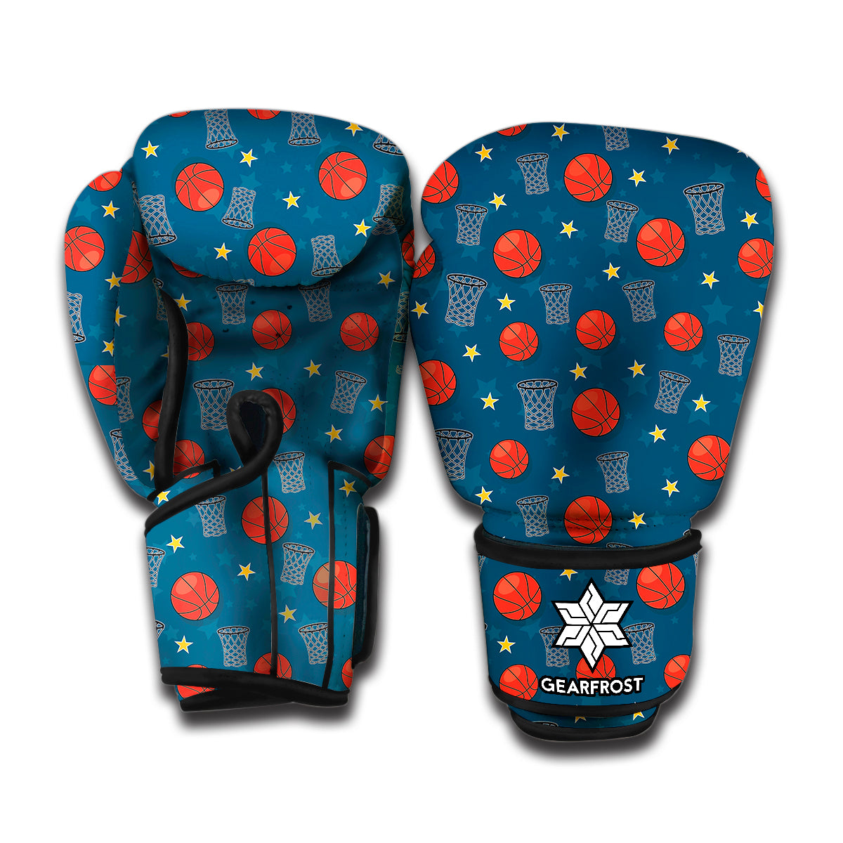 Basketball Theme Pattern Print Boxing Gloves
