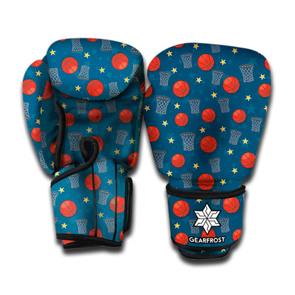 Basketball Theme Pattern Print Boxing Gloves