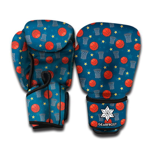 Basketball Theme Pattern Print Boxing Gloves