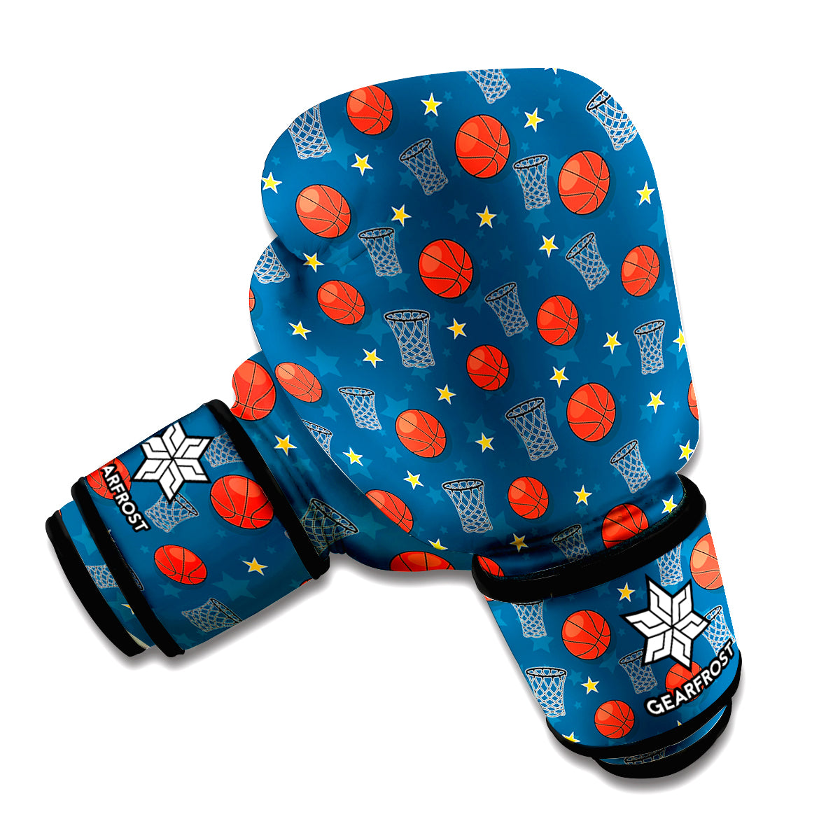 Basketball Theme Pattern Print Boxing Gloves