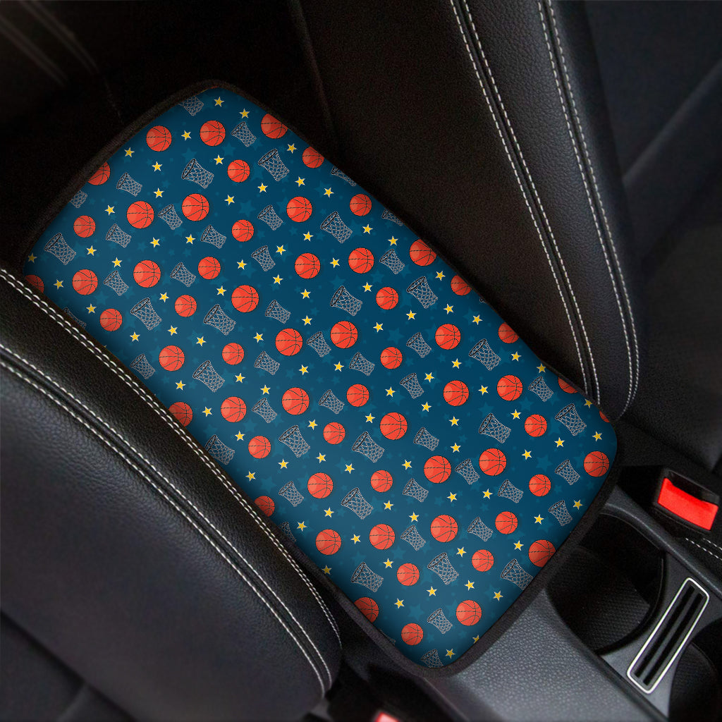 Basketball Theme Pattern Print Car Center Console Cover