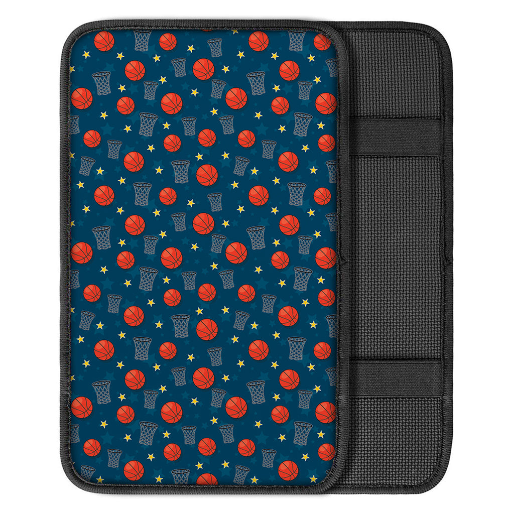 Basketball Theme Pattern Print Car Center Console Cover