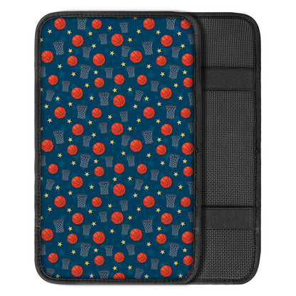 Basketball Theme Pattern Print Car Center Console Cover