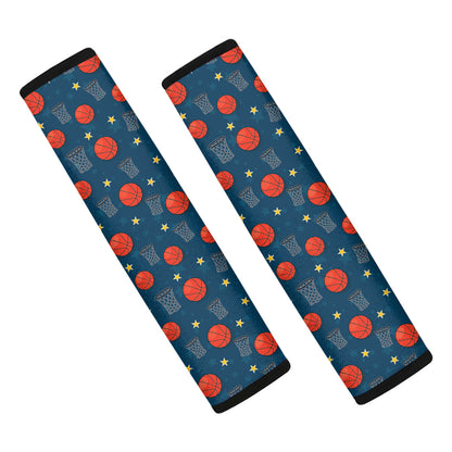 Basketball Theme Pattern Print Car Seat Belt Covers
