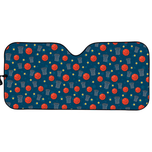 Basketball Theme Pattern Print Car Sun Shade