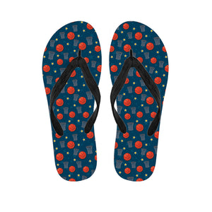 Basketball Theme Pattern Print Flip Flops