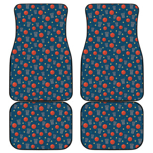 Basketball Theme Pattern Print Front and Back Car Floor Mats