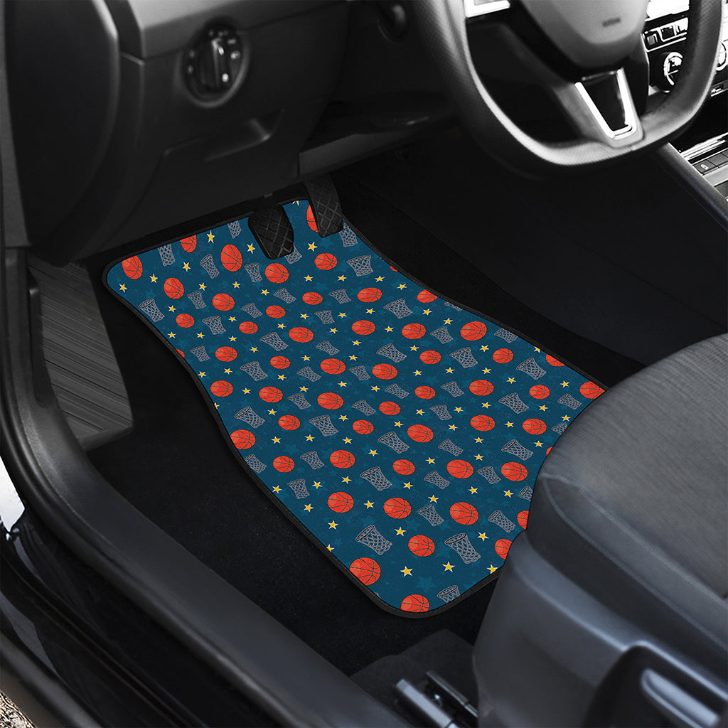 Basketball Theme Pattern Print Front and Back Car Floor Mats