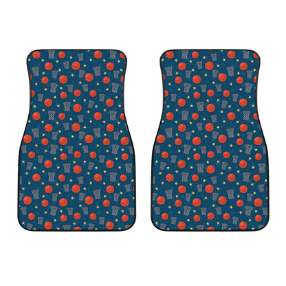 Basketball Theme Pattern Print Front Car Floor Mats