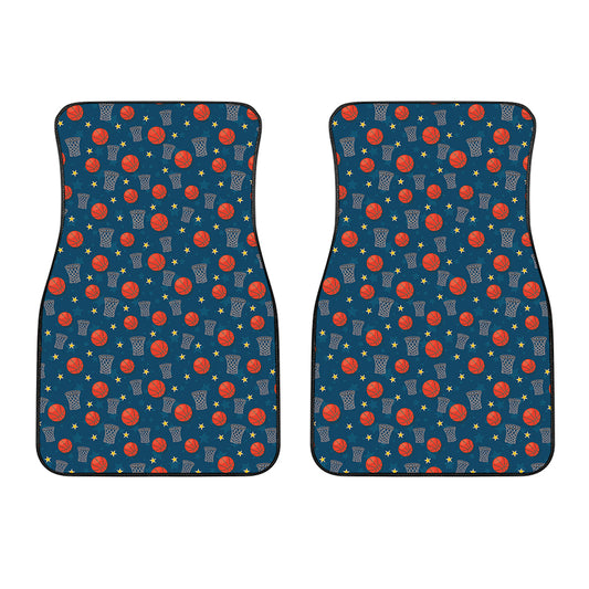 Basketball Theme Pattern Print Front Car Floor Mats