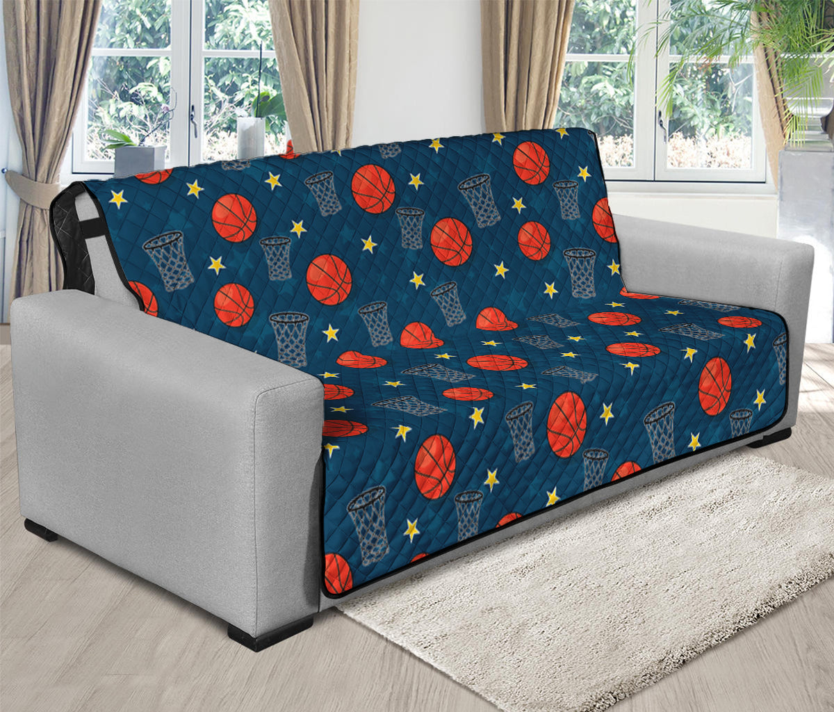 Basketball Theme Pattern Print Futon Protector