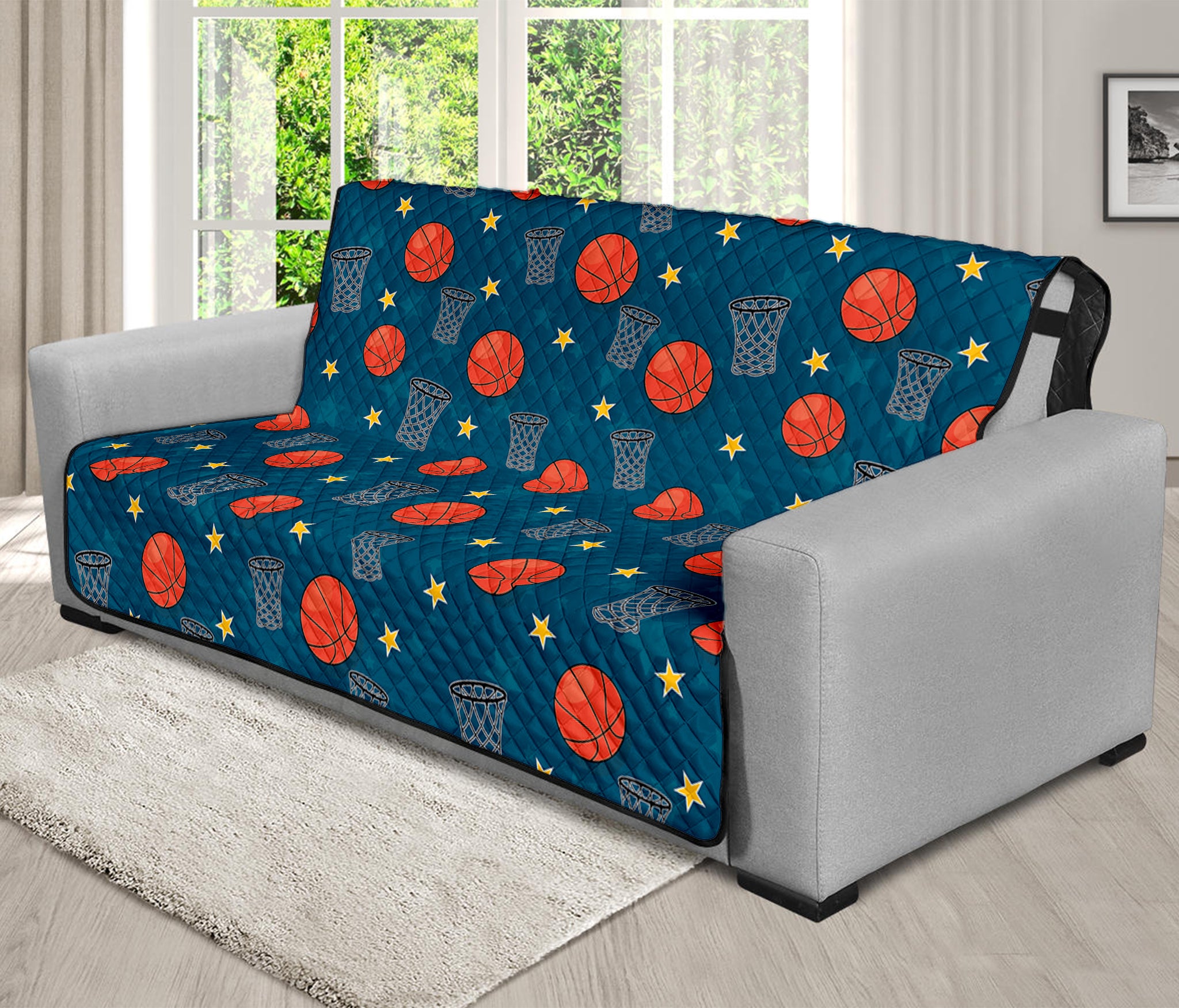 Basketball Theme Pattern Print Futon Protector
