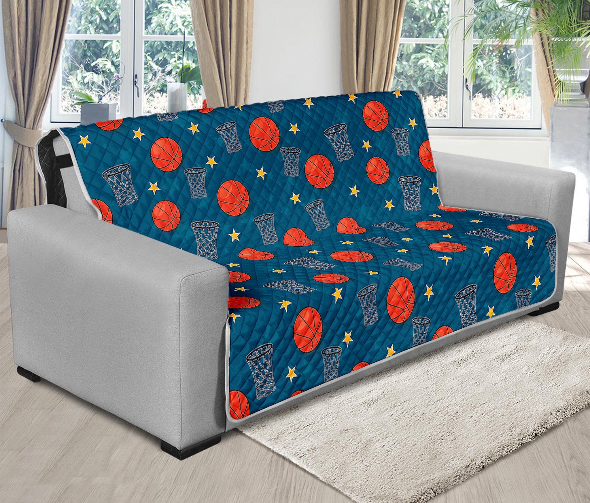 Basketball Theme Pattern Print Futon Protector