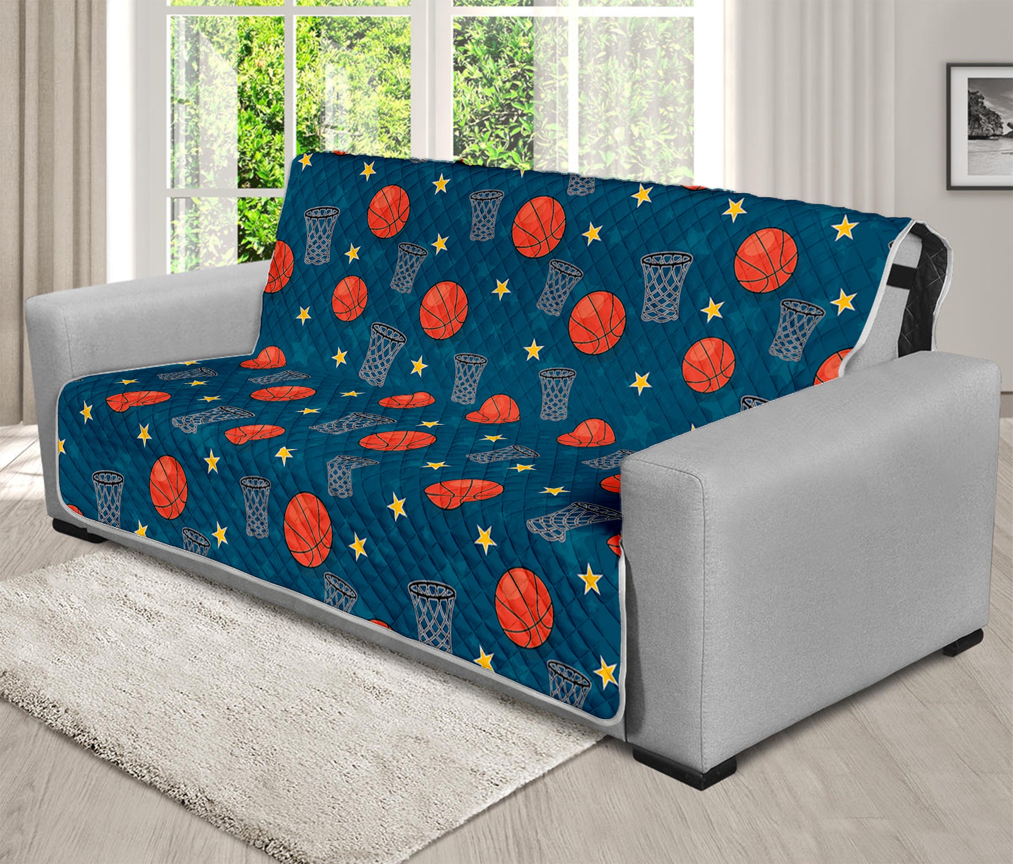 Basketball Theme Pattern Print Futon Protector