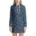 Basketball Theme Pattern Print Pullover Hoodie Dress
