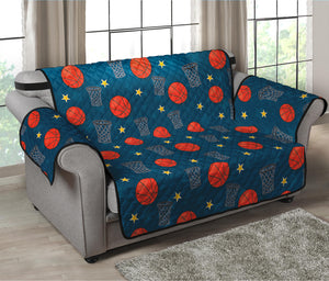 Basketball Theme Pattern Print Loveseat Protector