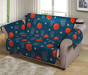 Basketball Theme Pattern Print Loveseat Protector