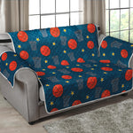 Basketball Theme Pattern Print Loveseat Protector