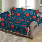 Basketball Theme Pattern Print Loveseat Protector