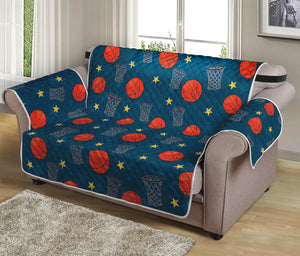 Basketball Theme Pattern Print Loveseat Protector