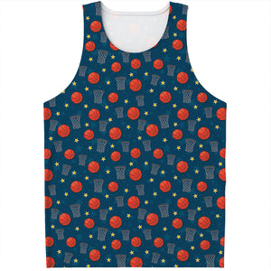 Basketball Theme Pattern Print Men's Tank Top