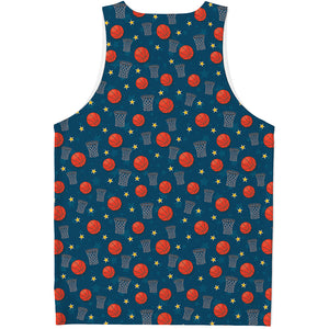 Basketball Theme Pattern Print Men's Tank Top