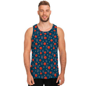 Basketball Theme Pattern Print Men's Tank Top